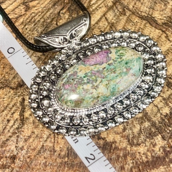 Ruby Fuschite Pendant 1 7/8”x 2” - Picture 10 of 12